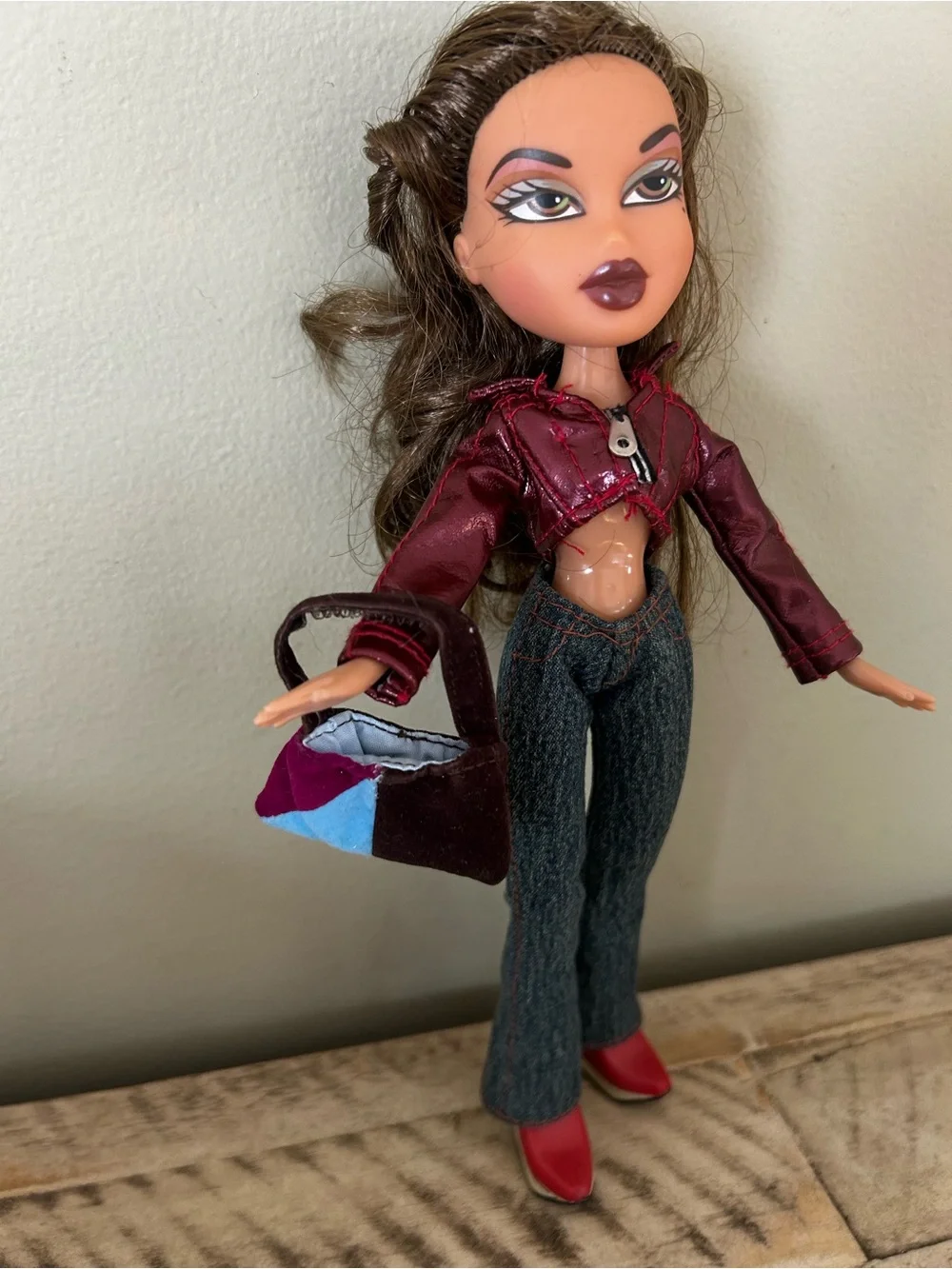 Vintage Bratz Yasmin Doll with Metallic Jacket, Jeans, Shoes & Purse